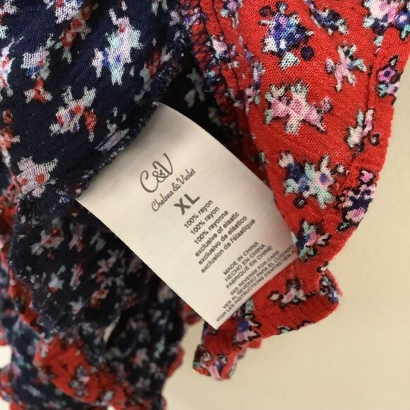 Navy Bohemian Prairie Western Hippie Coastal Cowgirl Ruffle Halter Romper XL - Picture 8 of 8